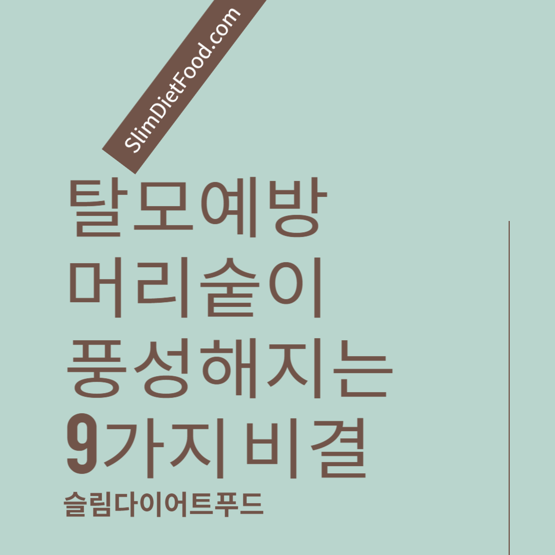 탈모예방 머리숱이 풍성해지는 9가지 비결