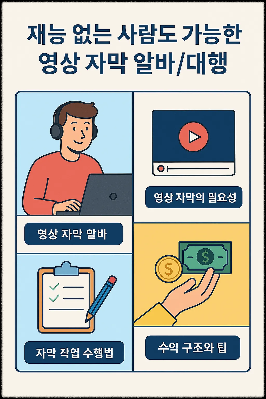 영상 자막 알바 입문 가이드 이미지