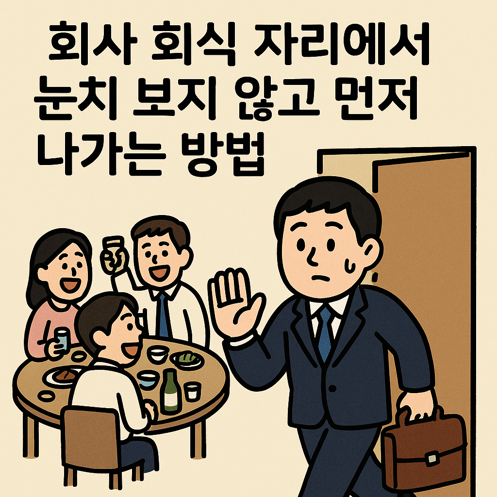 회사 회식 자리에서 눈치 보지 않고 먼저 나가는 방법