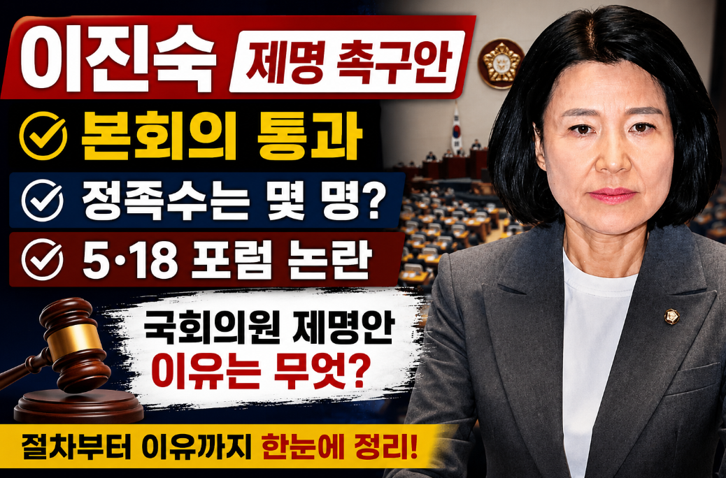 이진숙 제명 촉구안|본회의 통과·정족수·5·18 포럼·국회의원 제명 이유
