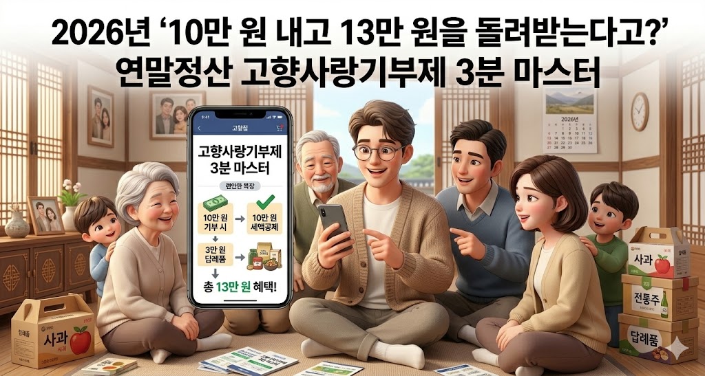 고향사랑 기부제에 대해 설명하는 모습을 재현한 캐릭터 이미지