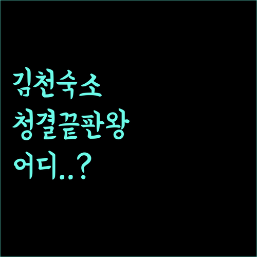 김천 여행 시 꼭 확인해야 할 청결한..