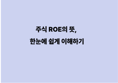 주식 ROE의 뜻, 한눈에 쉽게 이해하기