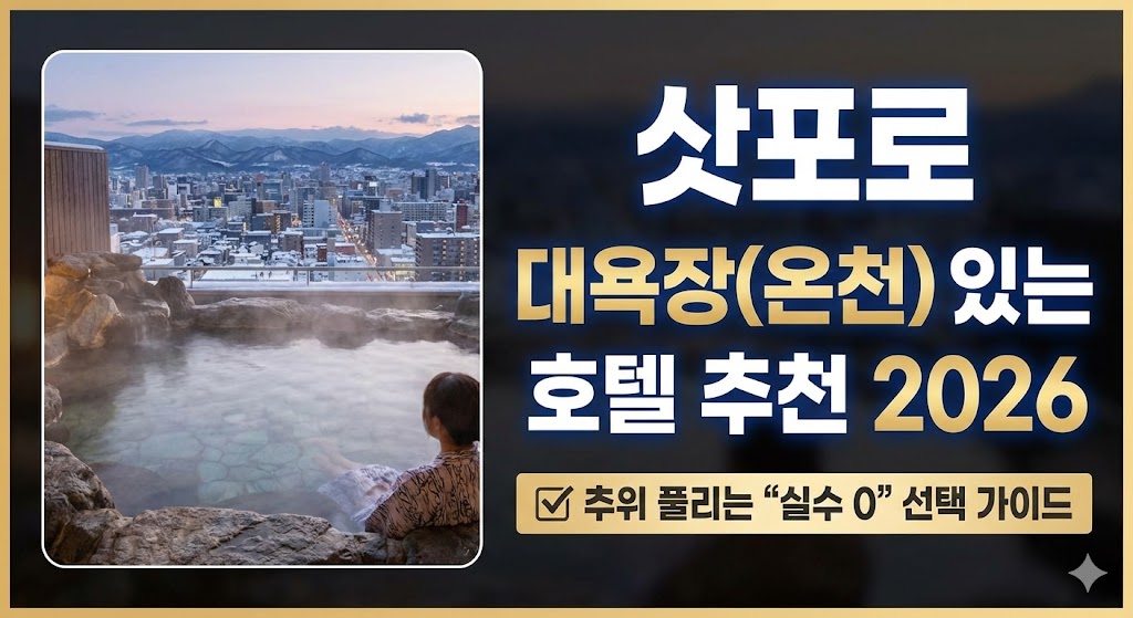 삿포로 대욕장(온천) 있는 호텔 추천 2026｜추위 풀리는 &ldquo;실수 0&rdquo; 선택 가이드