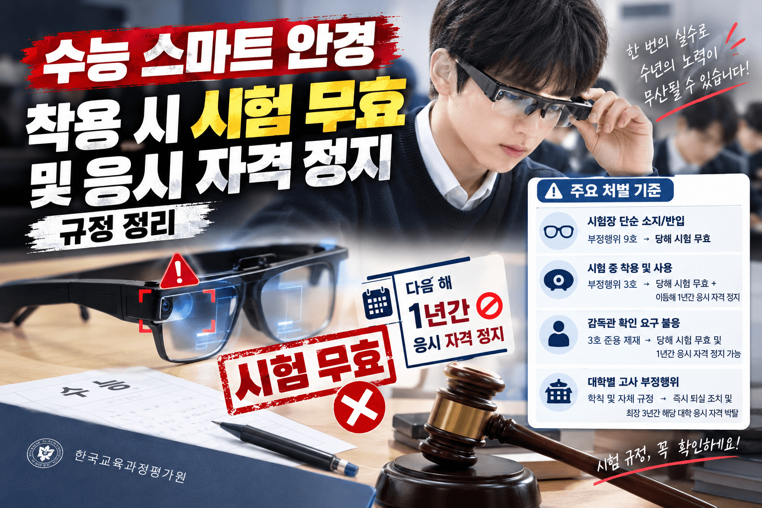 수능 스마트 안경 시험 규정 총정리 관련 이미지