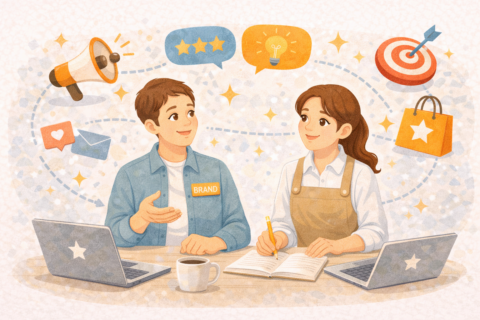 브랜드 마케터들의 이야기를 상징하는 협업 일러스트