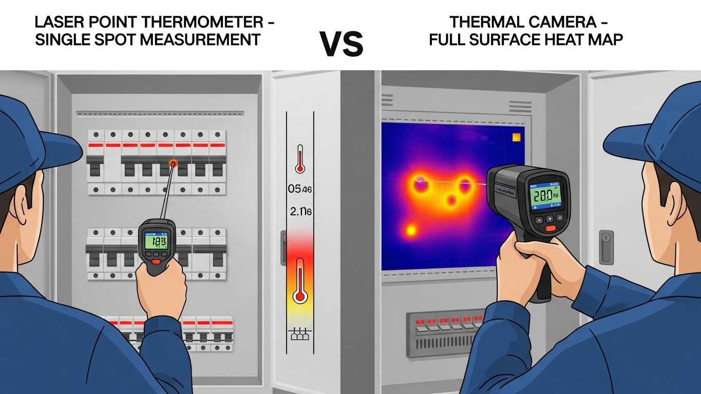 레이저포인트 열측정기, 전기 점검에서 사용 가능한가?