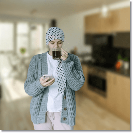 겨우살이 차 마시는 암 환자