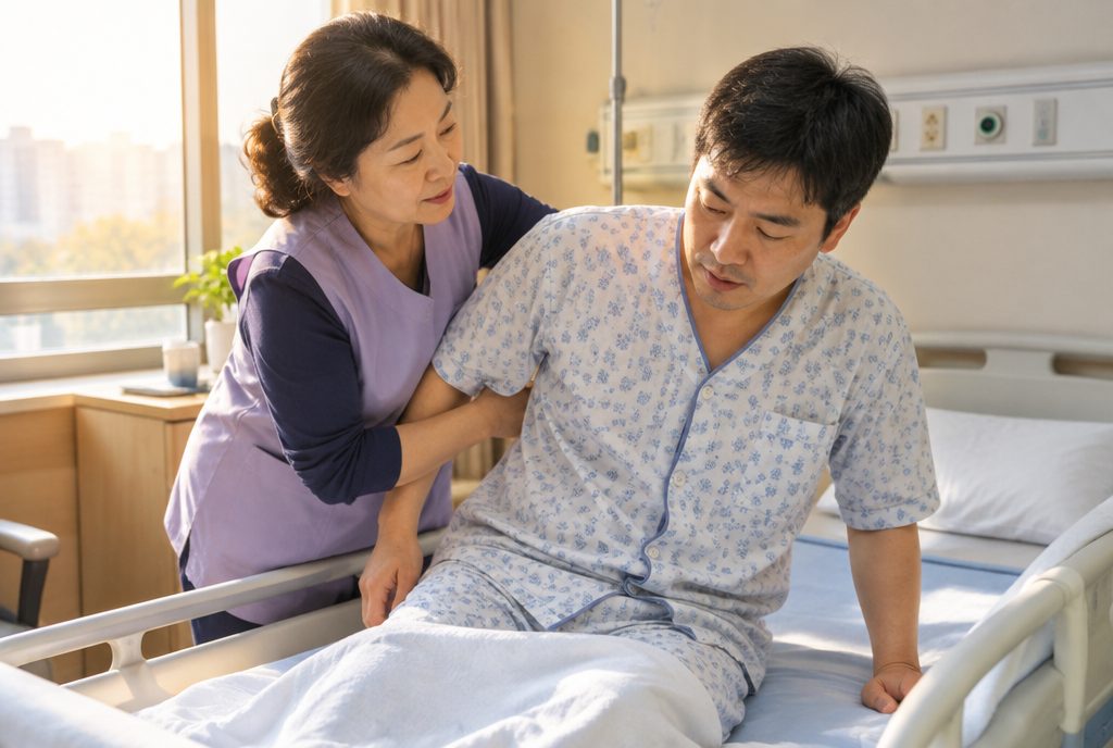 실비로 보상되지 않는 간병 장면