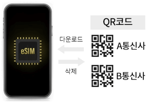 이심 유심 차이점에서 이심의 다운로드 방식 이미지