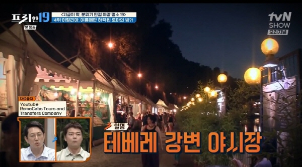 [프리한19] 분위기 좋은 야장 맛집 명소 4위 - 이탈리아 테베레 강변 야시장