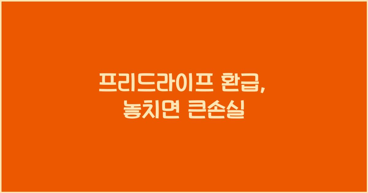 프리드라이프 환급