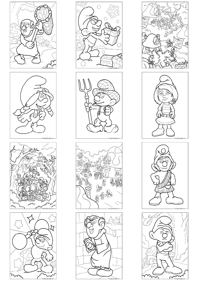 스머프 색칠공부 도안