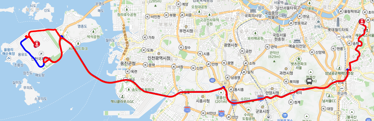5500번 인천공항 버스 노선