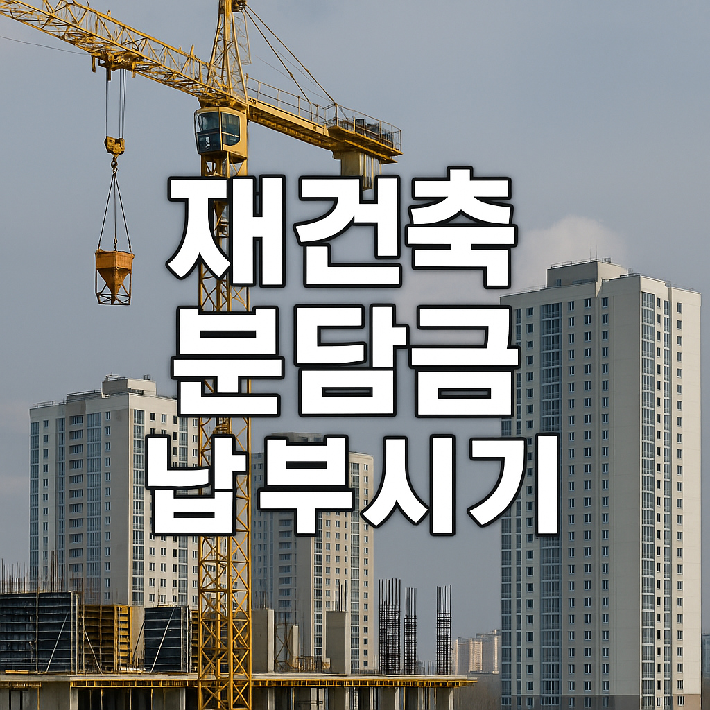 재건축 분담금 납부시기