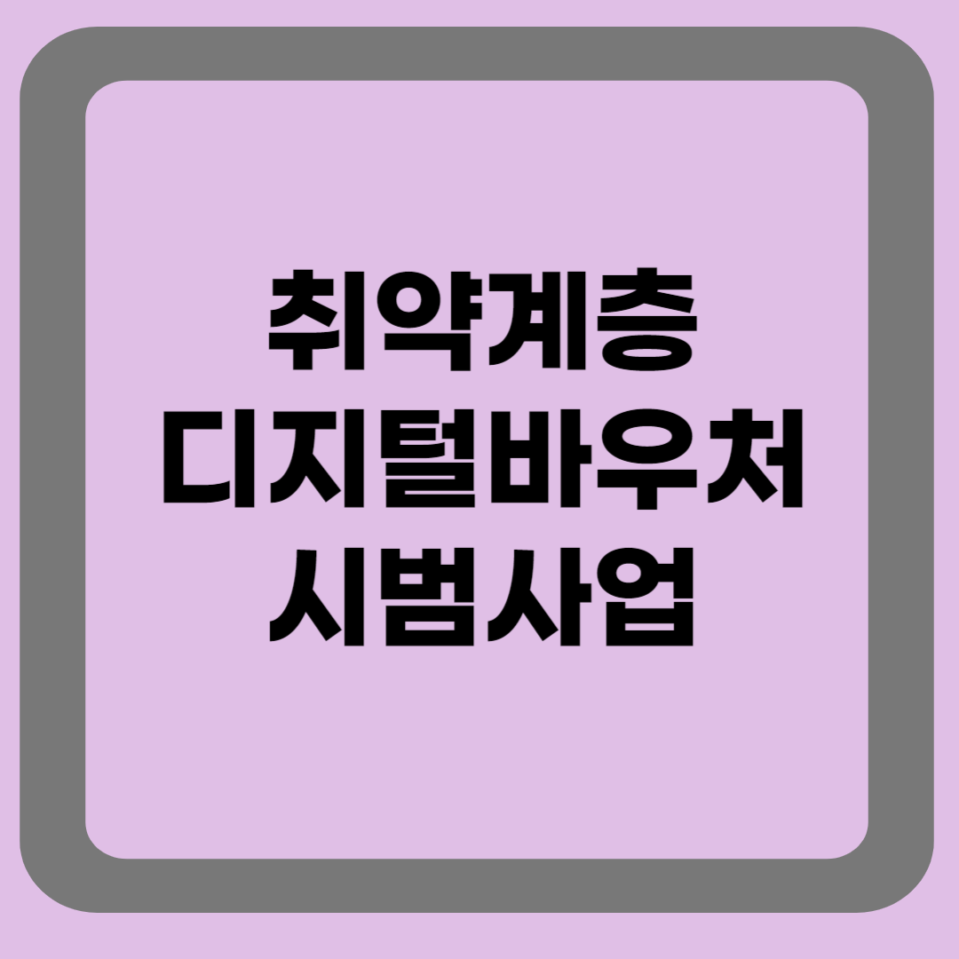 취약계층 디지털바우처 시법사업