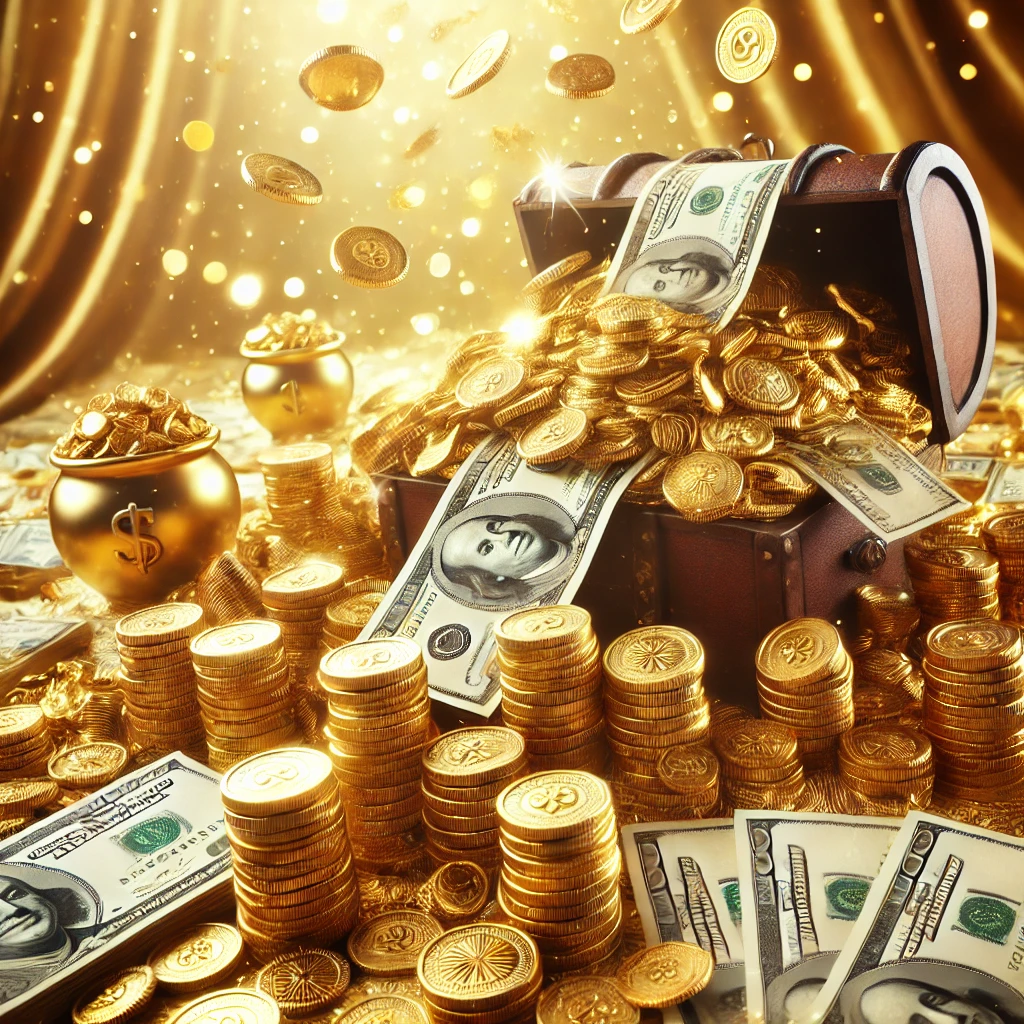 돈이 모이는 장면입니다.