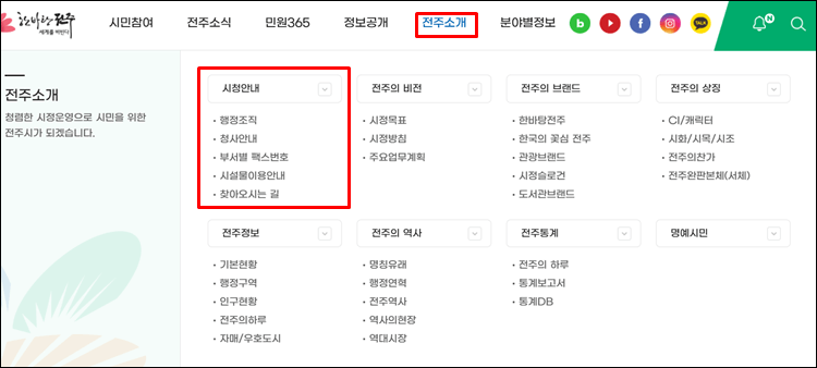 전주시청-홈페이지