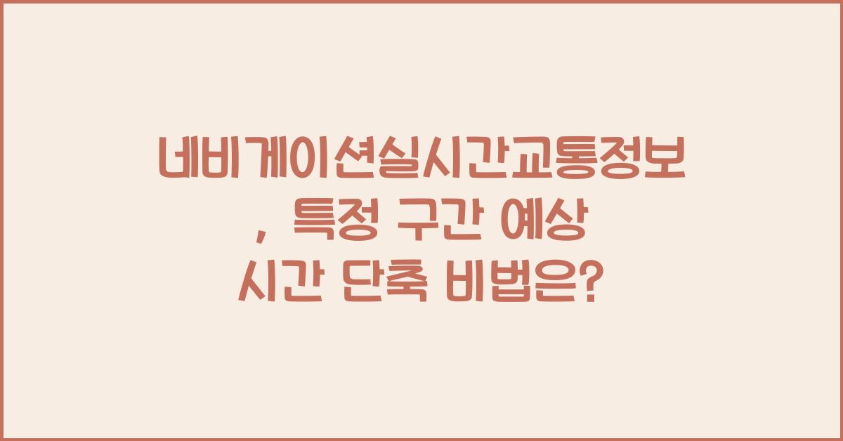 네비게이션실시간교통정보