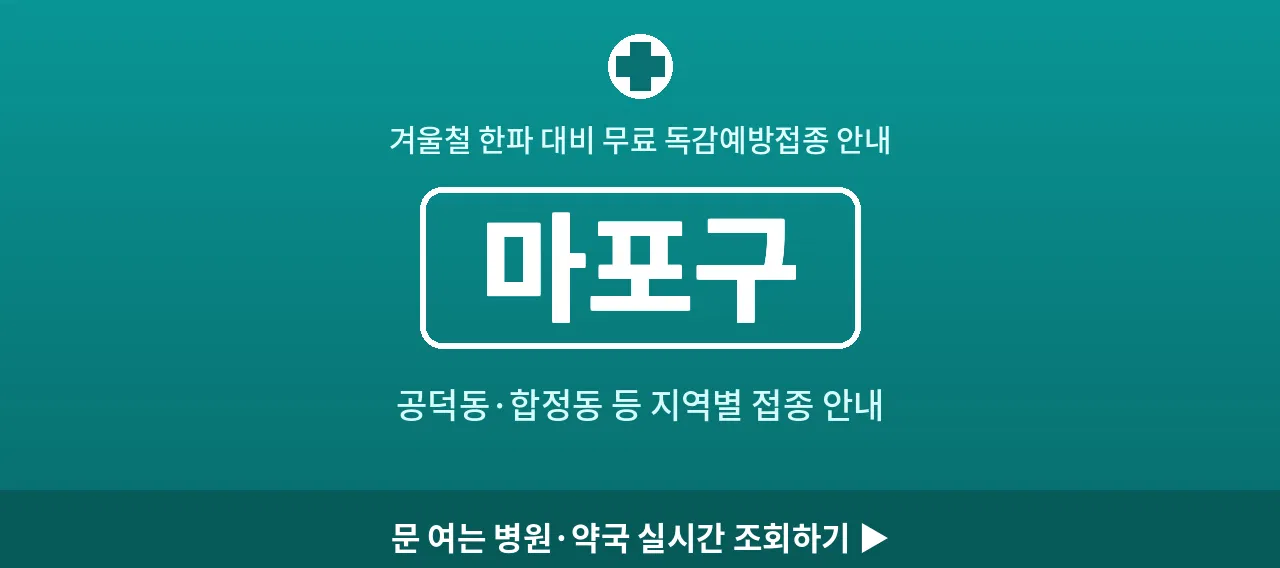 마포구 2026 겨울 무료 독감예방접종 병원 안내 (공덕동&middot;합정동)