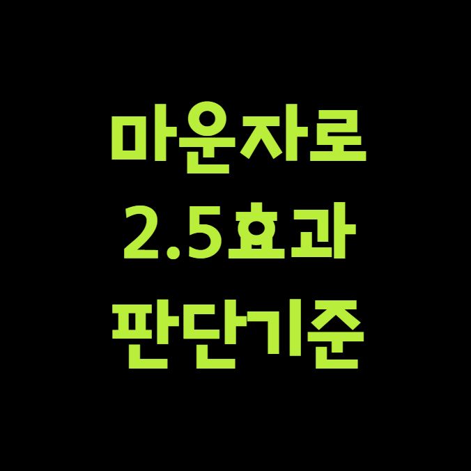 마운자로2.5 효과판단 기준