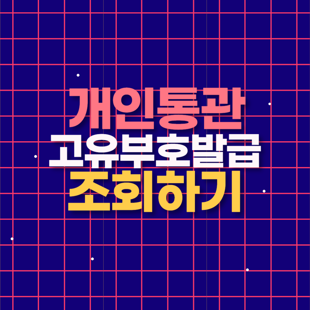 개인통관 고유부호 발급 조회 및 찾기 방법