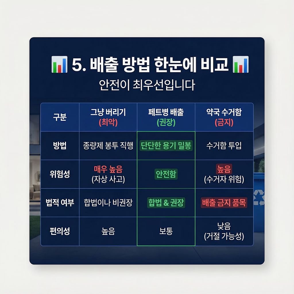 배출 방법 한눈에 비교