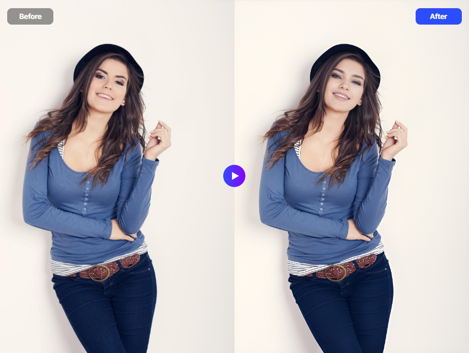 A model photo with only the face changed.