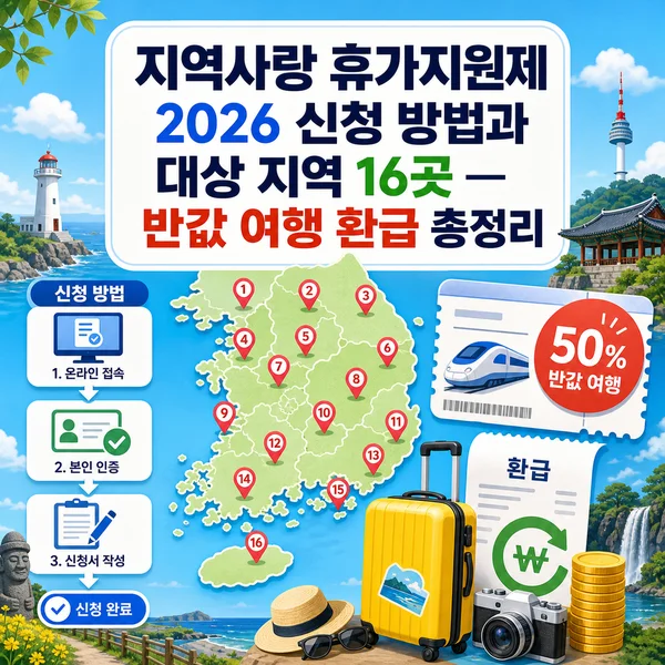 지역사랑 휴가지원제 2026 신청 방법과 대상 지역 16곳 — 반값 여행 환급 총정리