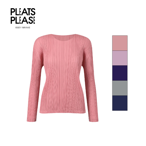 이세이미야케 플리츠플리즈 22년 9월 먼슬리컬러 라운드넥 긴팔 탑 JK131
