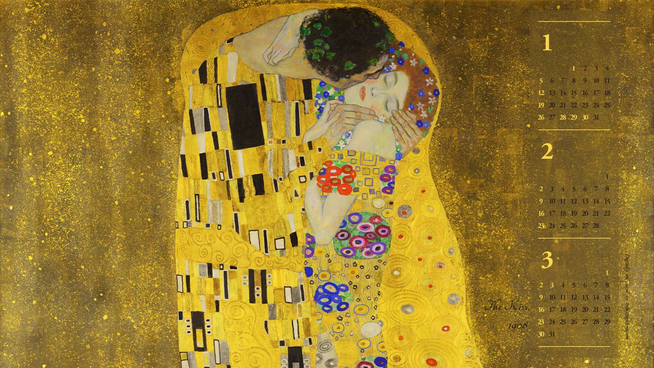 11 클림트 키스 B - 2025년2월 노트북배경화면