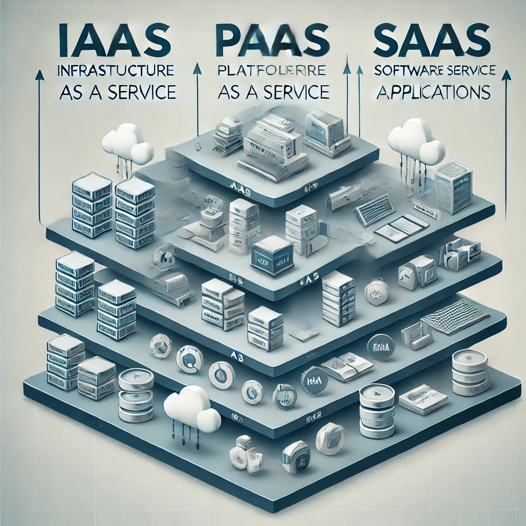 IaaS, PaaS, SaaS 모델을 비교한 다이어그램