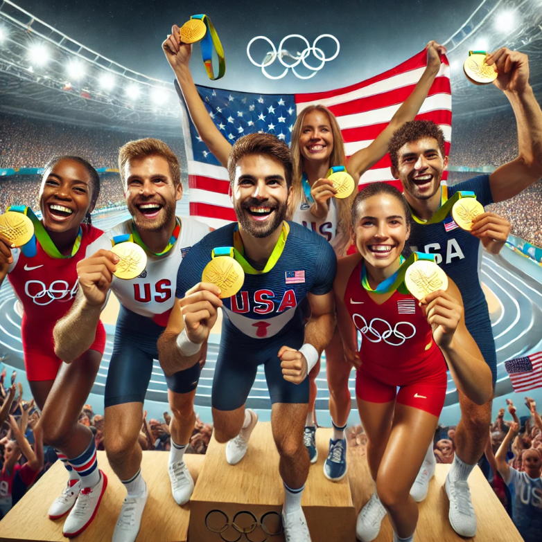 올림픽에서 금메달 획득한 미국선수 관련 이미지
