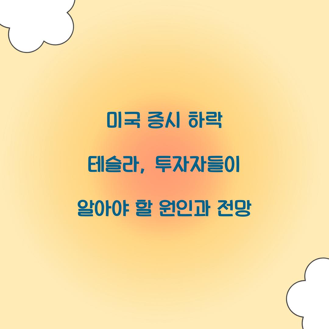 미국 증시 하락 테슬라