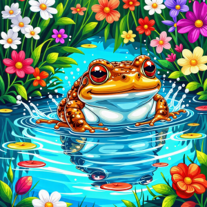 두꺼비가 맑은 연못가