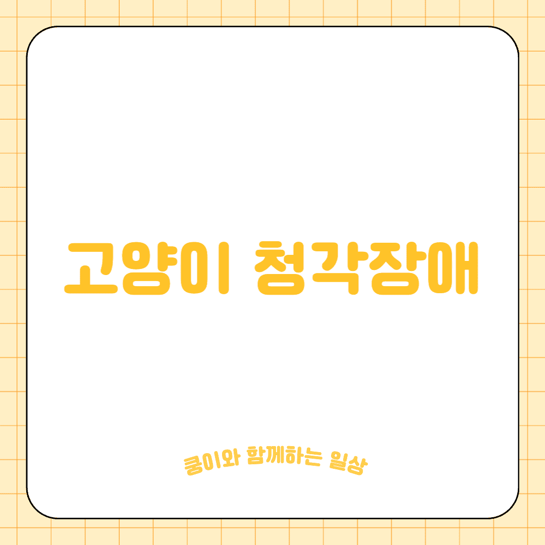 고양이 청각 장애 &amp; 선천성 청각 결손