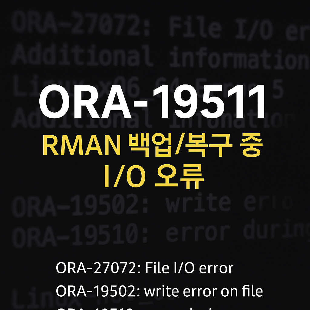 ORA-19511 / RMAN 백업복구중 I/O 오류