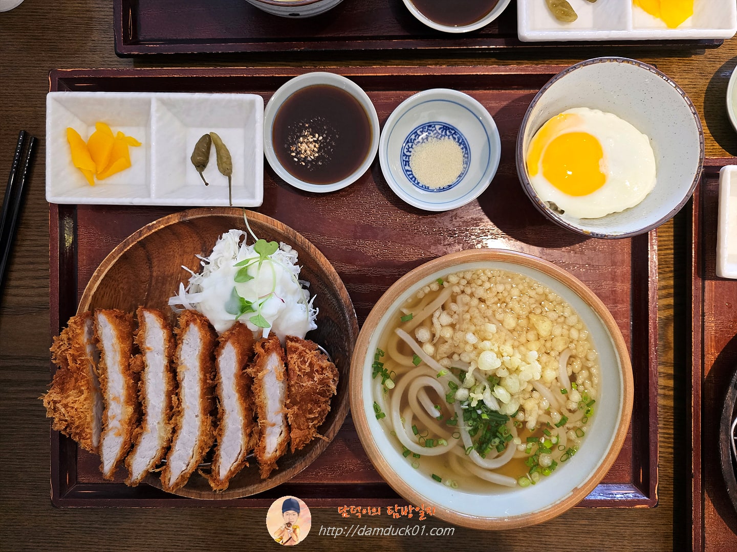 돈카츠 정식 - 돈카츠 B (돈카츠 + 계란밥 + 가케우동)