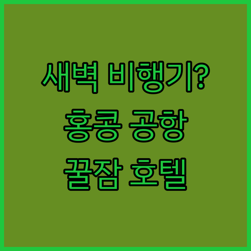 새벽 비행기? 괜찮아! 홍콩 공항 호