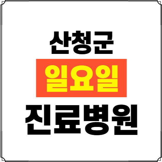 산청군 일요일 진료병원 찾기 ❘ 24시 휴일 주말 응급 야간 심야 문여는 병원