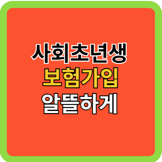 사회초년생 보험가입 스마트하게!