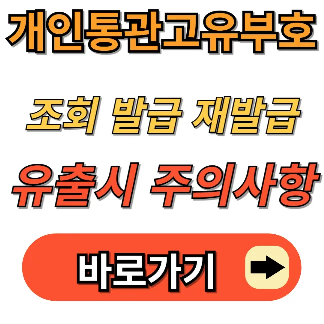 개인통관고유부호 -조회-발급-재발급-유출시 주의사항