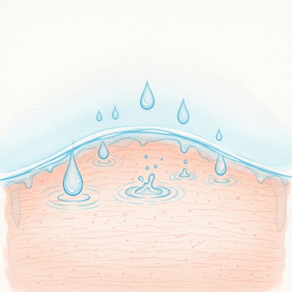 피부 표면에 보호막이 형성되는 모습을 묘사한 그림