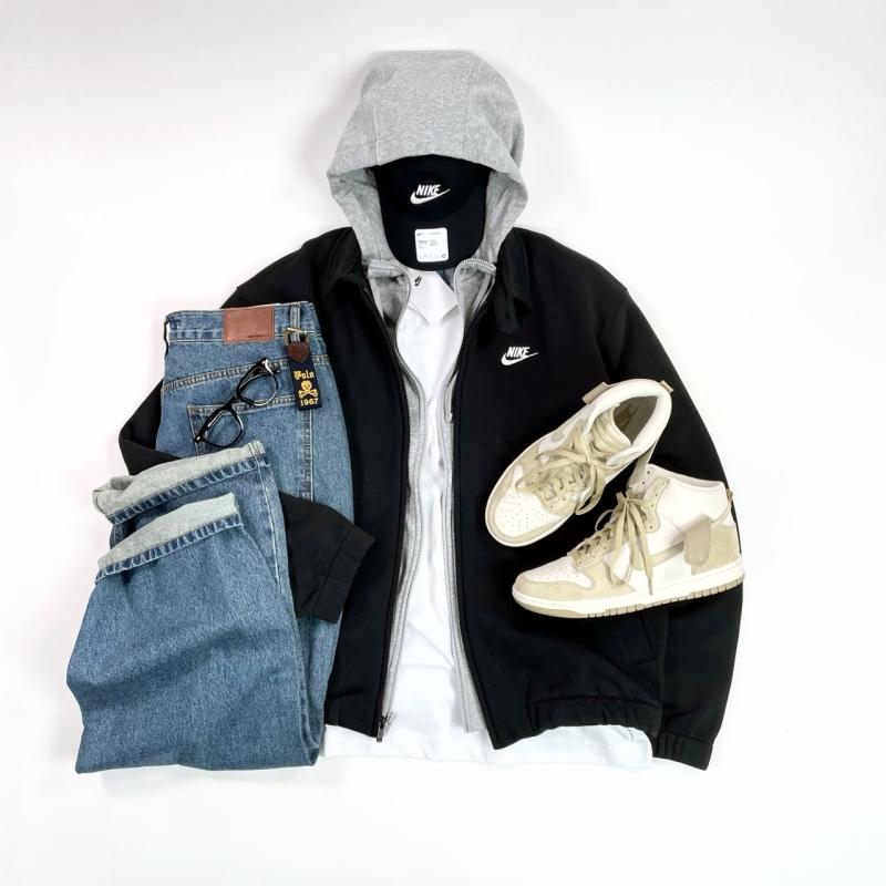 나이키(NIKE) 클럽 플리스 숏넥홀드 자켓 (블랙)