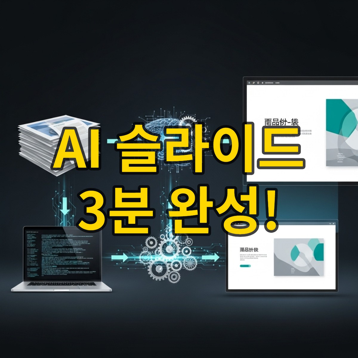 AI가 문서를 분석하여 전략적인 JSON 스크립트를 생성하고, 이를 기반으로 전문가 수준의 구글 슬라이드가 자동 완성되는 매끄러운 워크플로우
