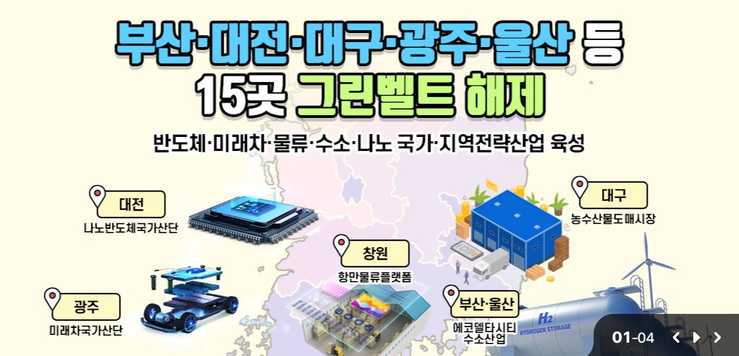 15곳 그린벨트 해제 사진 출처: 국토교통부