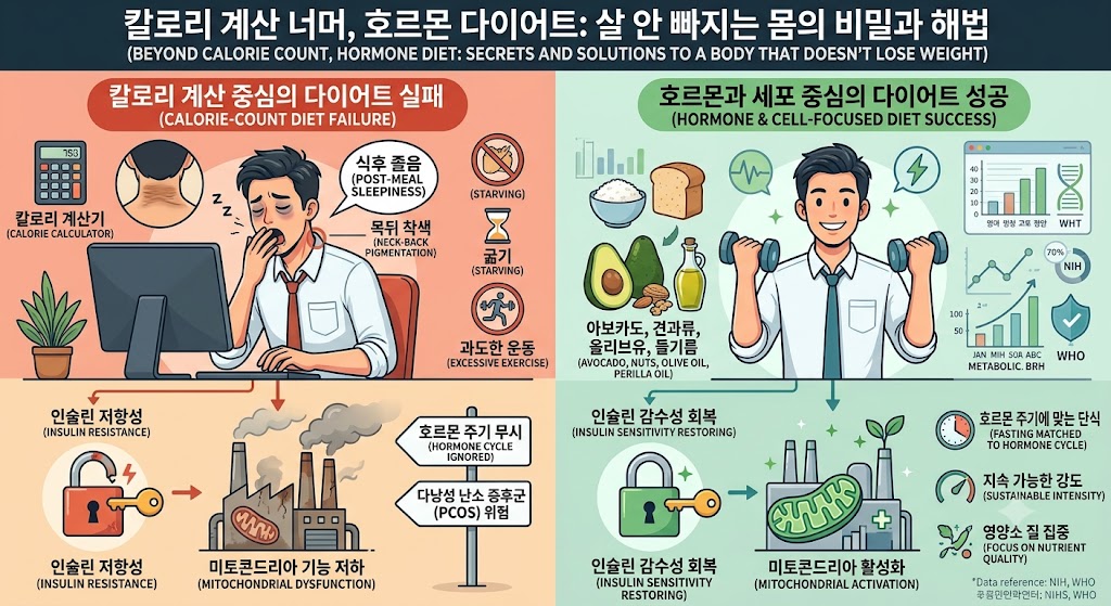 살이 안 빠지는 이유 이미지
