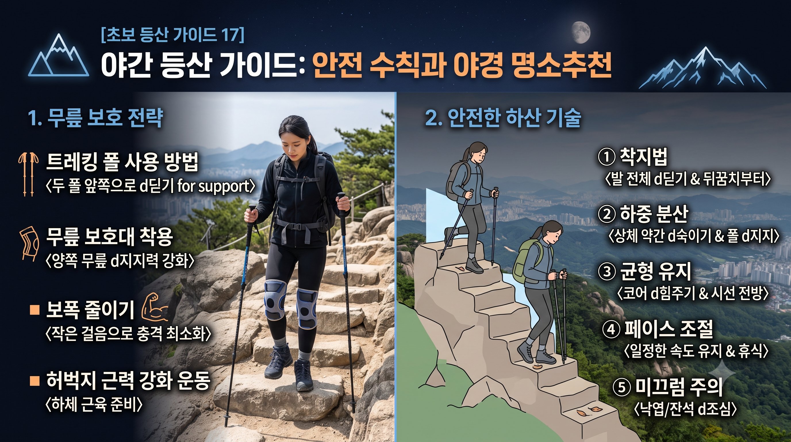 하산길이 진짜 시작이다: 무릎 관절 보호와 안전한 하산법 완벽 총정리