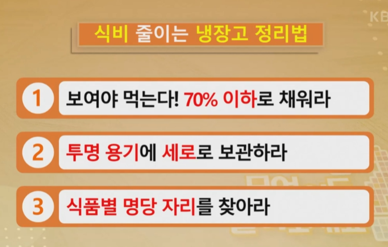 식비 줄이는 방법 - 냉장고 정리