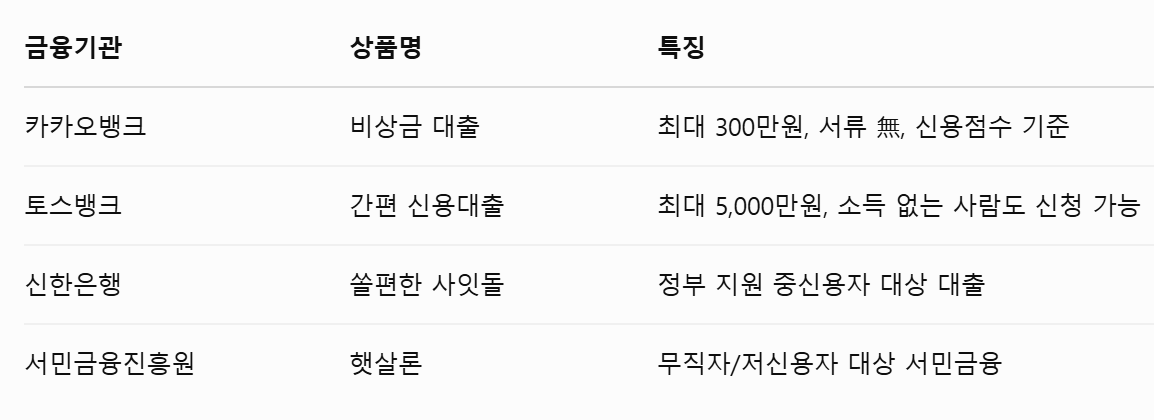 사회초년생과 무직자의 신용대출